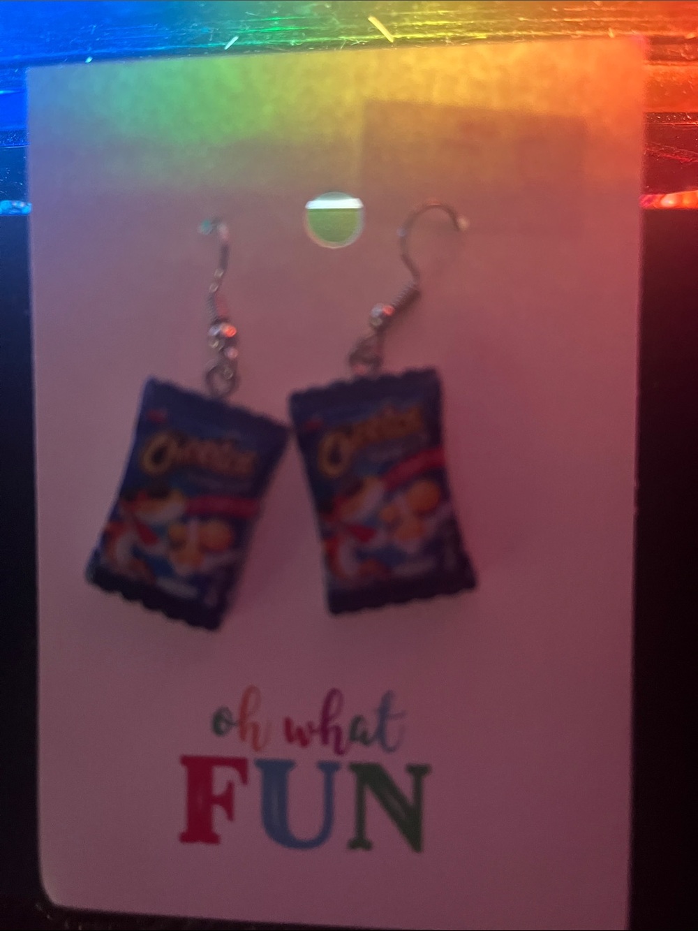 Novelty Blue Cereal Box Kids Earrings - Oh What Fun